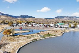 A view of the pond in Silver City RV Resort